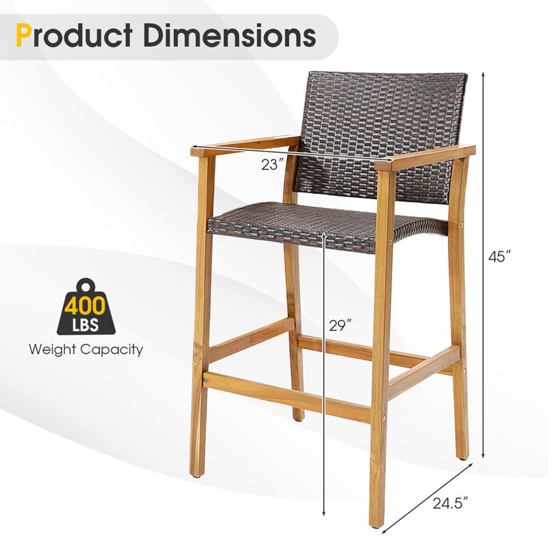 Mahipal Outdoor 29'' Bar Stool