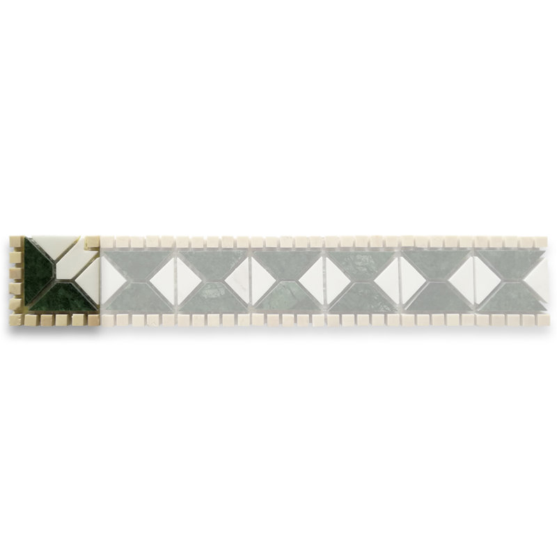 Carreau de mosaïque en marbre 2,4 po x 2,4 po