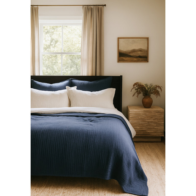 CHATHAM - NAVY - Q MATELASSE 90"X90", Twin