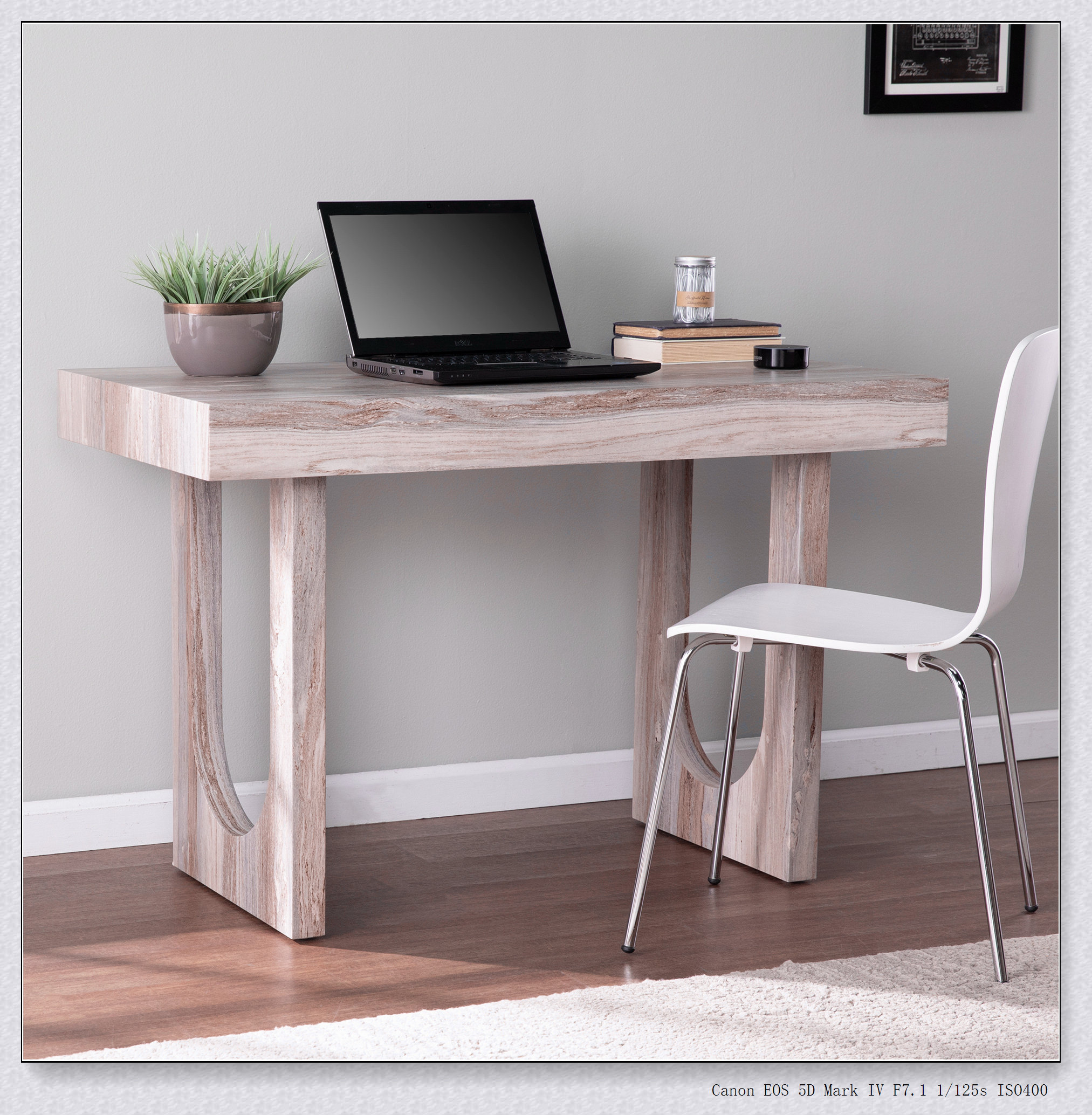 Latitude Run® Chadkirk Faux Marble Writing Desk | Wayfair