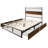 Full Metal Platform Bed With Storage In Brown-1699440184-1699440187