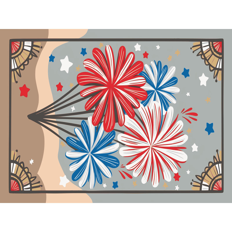 Tapis de fête d'été The Holiday Aisle®, Rectangulaire 7 pi x 10 pi