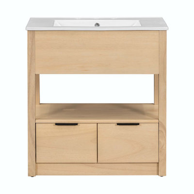 Chezaray 30'' Single Bathroom Vanity with Ceramic Top