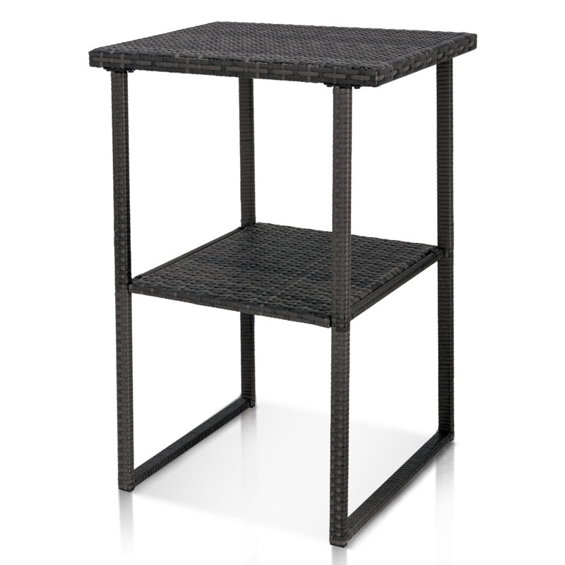 Wicker Bar Table, Gray