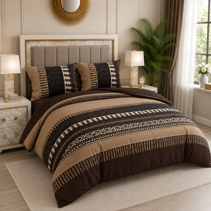Microfiber Floral Duvet Cover Set, King Duvet Cover + 3 Additional Pieces