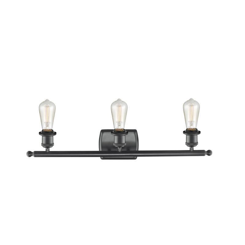 Éclairage de salle de bain à intensité variable 3 lumières Torrington, Noir mat, DEL, Oui