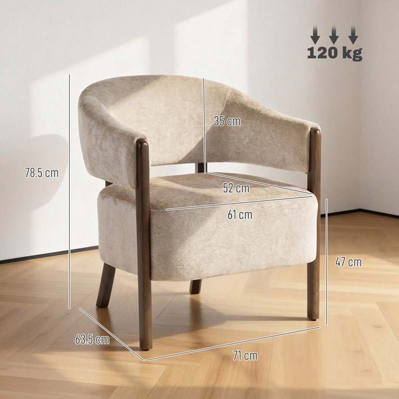 Upholstered Chenille Armchair