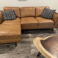 USA Premium Leather 6355 USA LEATHER Hermes Gray SECTIONAL, Howell  Furniture