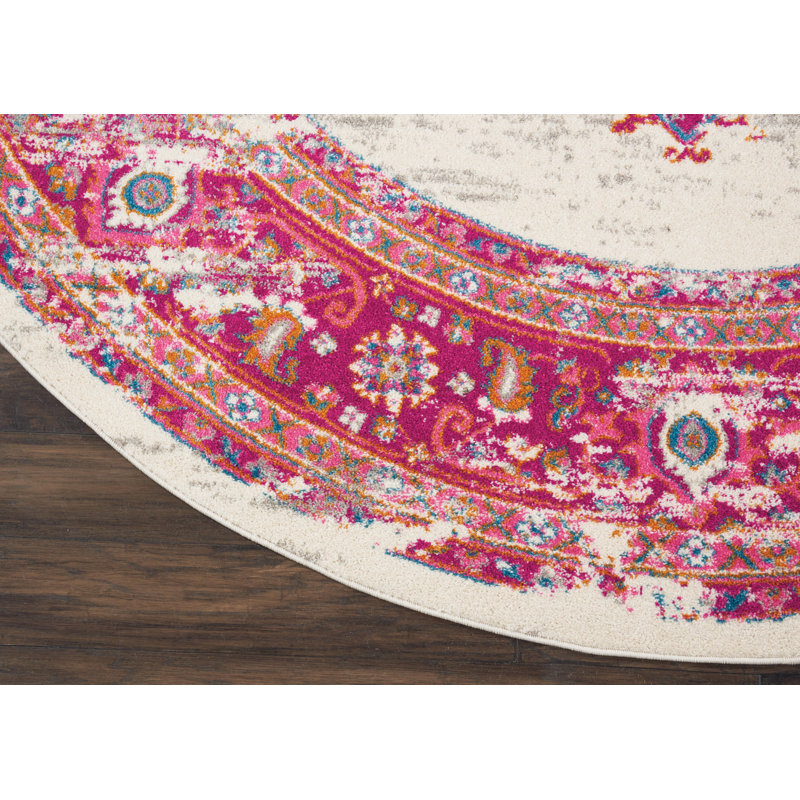 Tapis ivoire traditionnel Augusta, Rond 8 pi