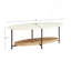 Table basse ovale avec tablette inférieure