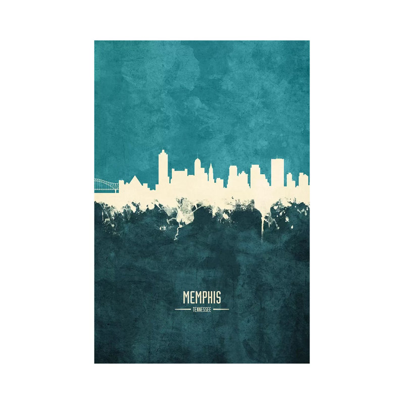 Memphis Tennessee Skyline by Michael Tompsett - Wrapped Canvas Print, 101.6cm H x 66.04cm W x 1.91cm D