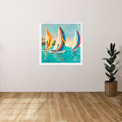 «Sunset Sails I», reproduction de peinture acrylique