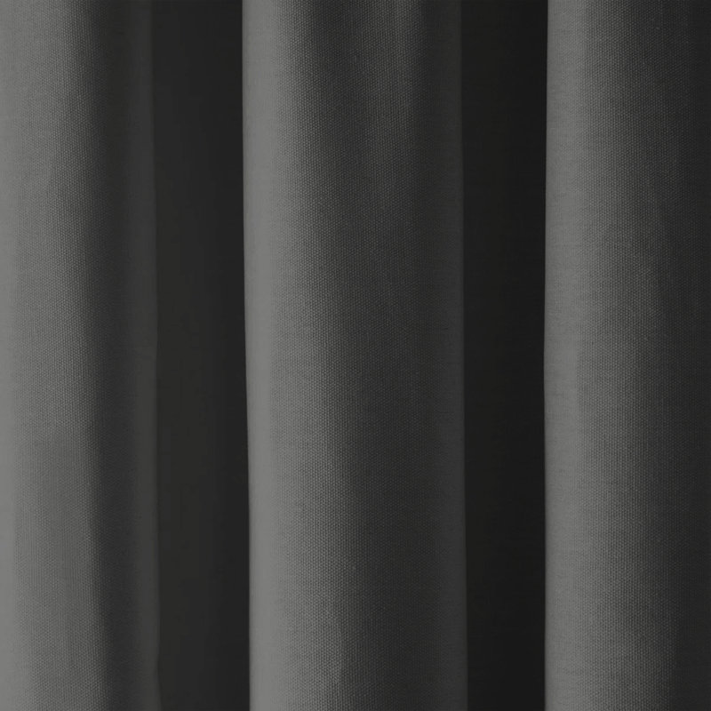100% Room Darkening Blackout Eyelet Thermal Curtain, 168cm Width X 213cm Height, Dark Grey