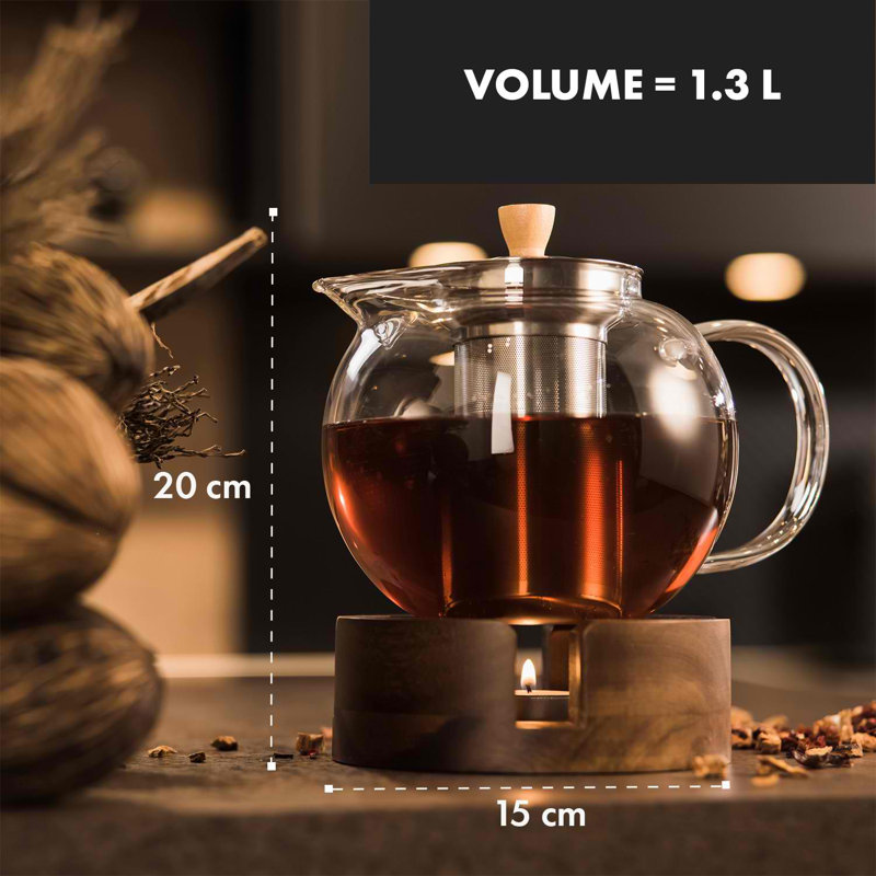 Klarstein 1.3ml Glass Solid Colour Teapot