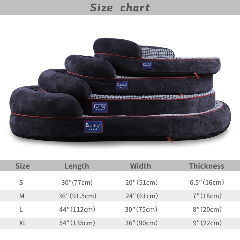 Traversin, Très grand (71 à 90 lb); grand (41 à 70 lb), Brun, Très grand (l 37 po x P 25 po x H 8 po)
