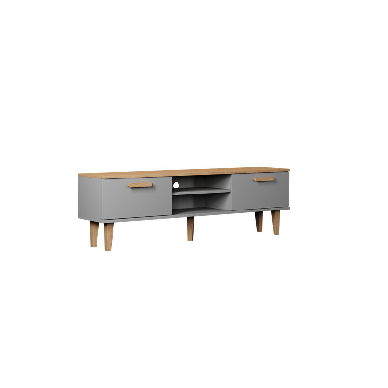 Amirah TV Stand for TVs up to 70", Chinchilla Grey/Hickory
