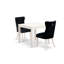 Ensemble de table de salle à manger 3 pièces pour petits espaces comprenant une table de cuisine carrée et 2 chaises rembourrées en polyester, lin blanc-287111846-287111840