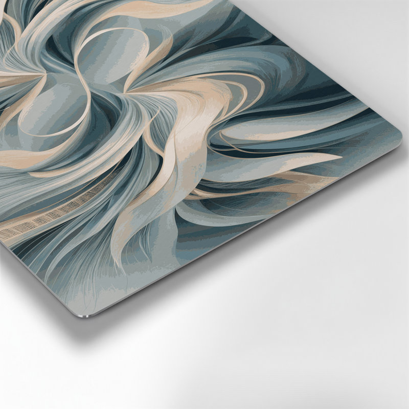 Paysage abstrait 37, art mural gris en métal, H 20 po x l 24 po