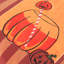 Pumpkin Spice Striped Orange Cushion-134064317