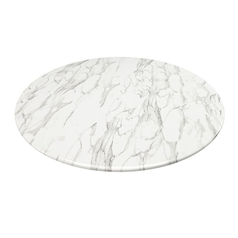 Tazio Round Marble Dining Table, Gray, 29.5" W x 40" L