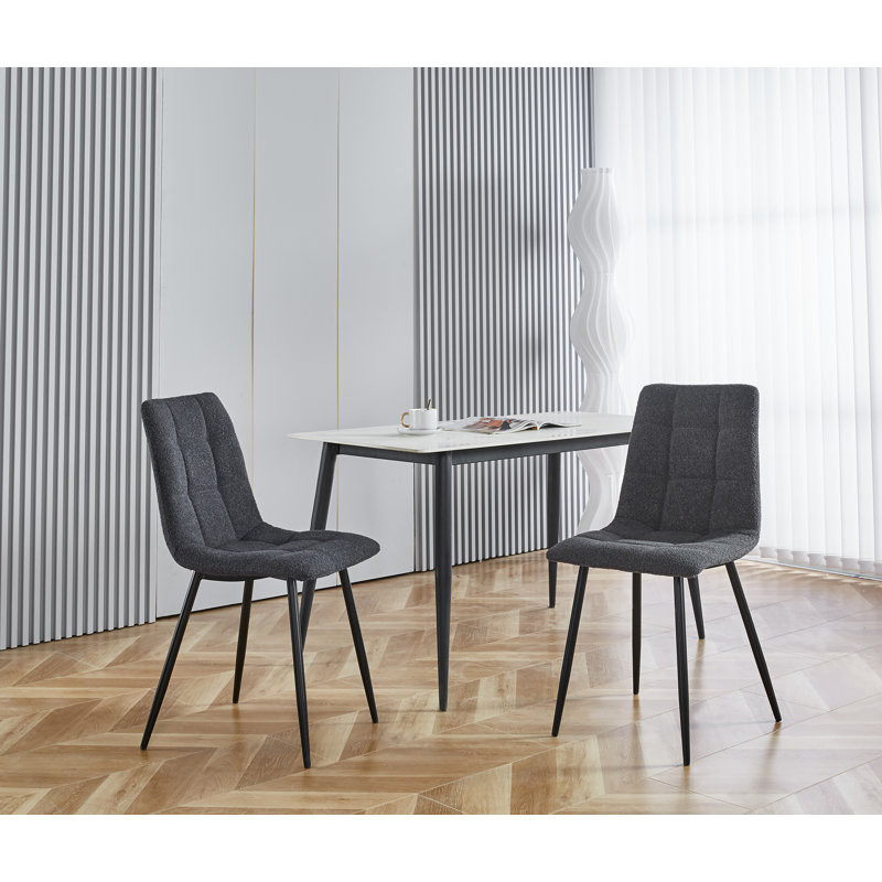 Chaises de salle à manger capitonnées Kashlyn, Gris foncé