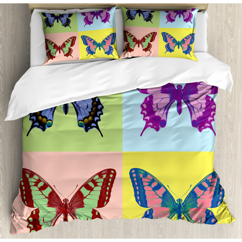Cottage Americana Polyester Duvet Cover, Queen Duvet Cover + 2 Standard Shams