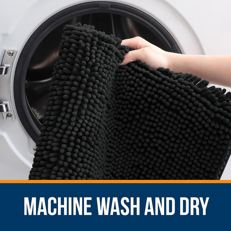 Bathroom Rugs 30x20 Inch, Extra Soft Absorbent, Black