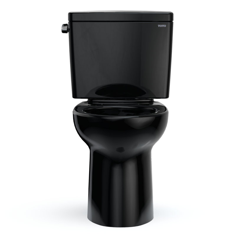 Drake® 1.6 GPF Elongated Two-Piece Toilet with Tornado Flush (Seat Not Included), Ebony, 12"