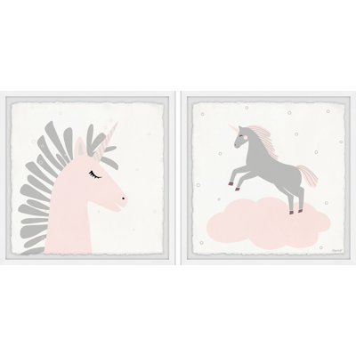 Iola Unicorn on a Cloud 2-Piece Framed Print Set