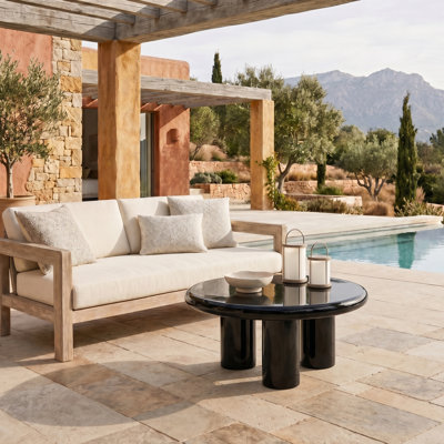 Latricia Round Concrete Coffee Table