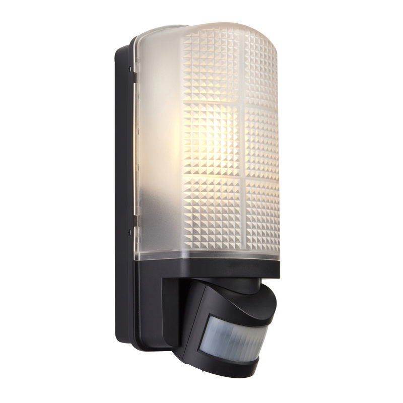 Anges PIR Photocell 1-Light Wall Pack, Black