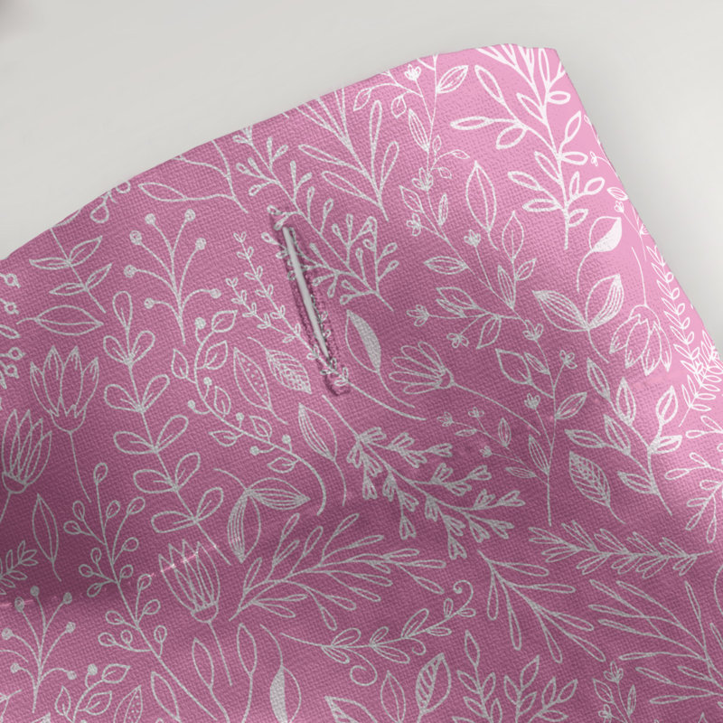 Rideau simple à motif floral ditsy classique, Rose