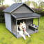 Chenil pour chien gris avec intérieur isolé