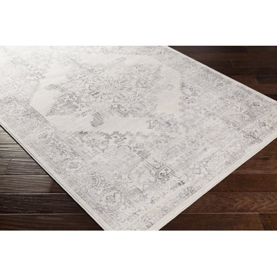 Tapis gris tissé à la machine Gaith