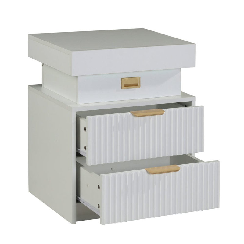 48cm W Manufactured Wood Bedside Table
