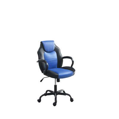 Black Faux Leather Office Chair With Metal Composite And Efficient Operation Style Modern In Adjustable Lift