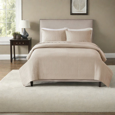 Reversible Khaki Bedding Sets, Hypoallergenic Polyester, Modern Design, Full/queen Size