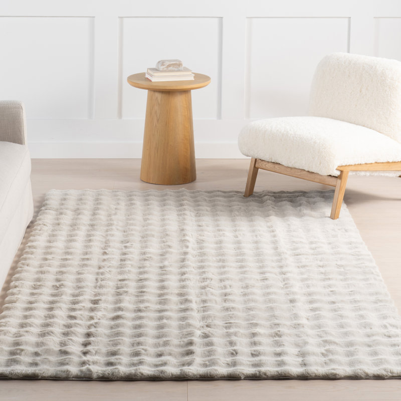 Jeni SuperiorWash Solid Faux Rabbit Machine Washable Area Rug, Rectangle 7'6" x 9'6"