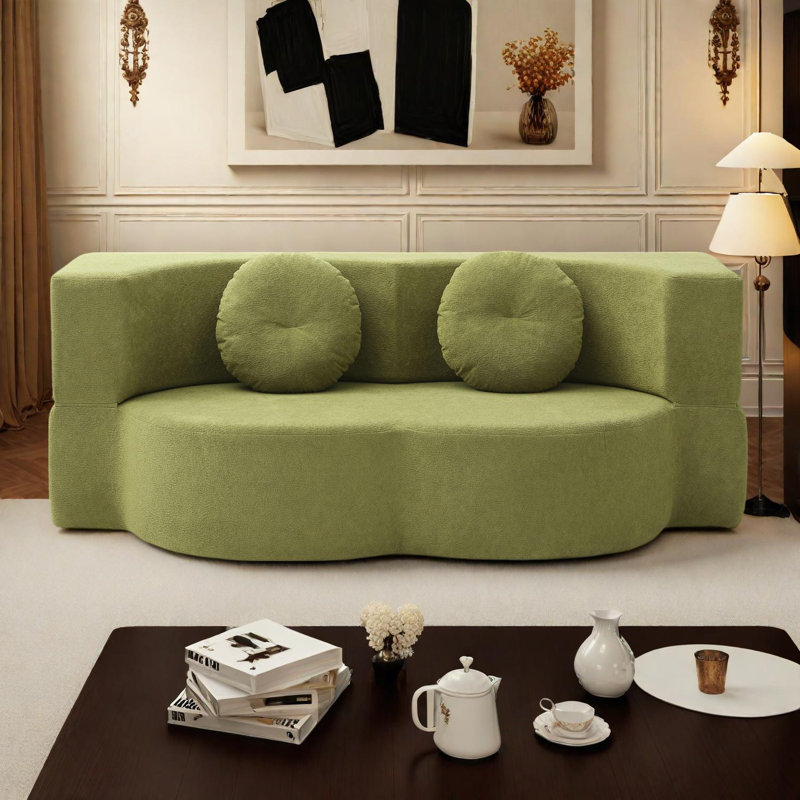 Canapé-lit pliable simple avec oreiller, Vert