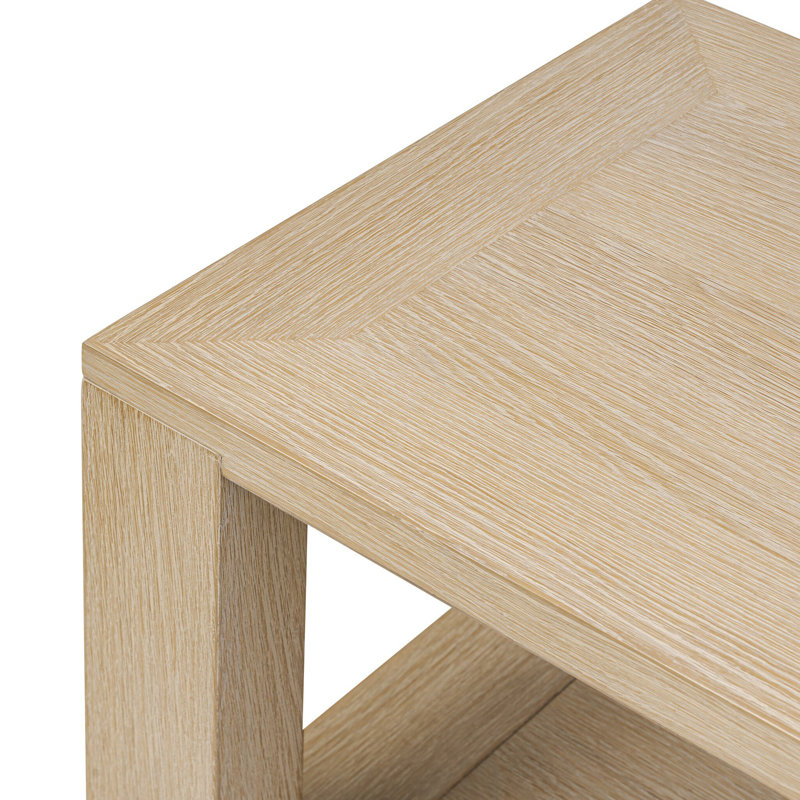 Thomas End Table-Dark Anthracite Oak Veneer, Bleached Oak