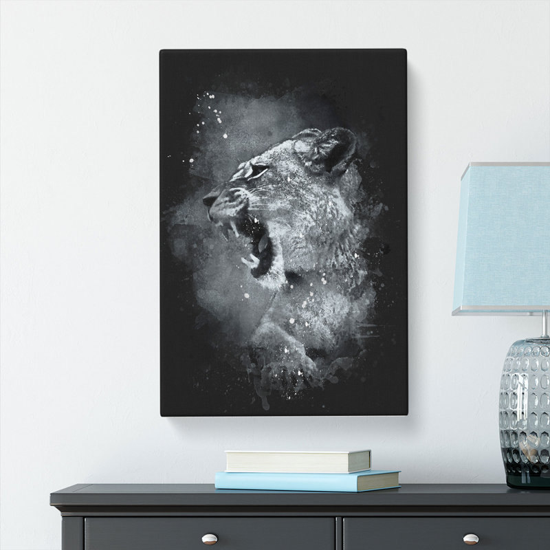 Fierce Lioness - Wrapped Canvas, 50cm H x 35cm W x 3cm D