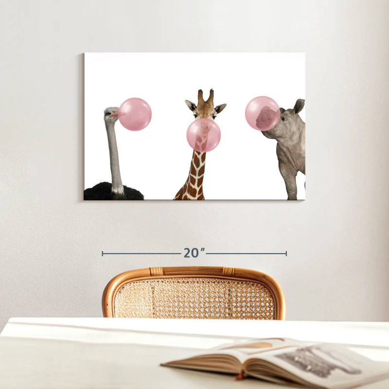 Drôles d'animaux, H 24 po x l 16 po x P 1,25 po