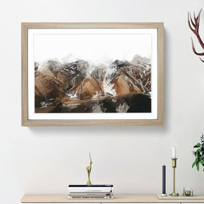 Mountains Under Mist in Iceland in Abstract - Picture Frame Graphic Art Print