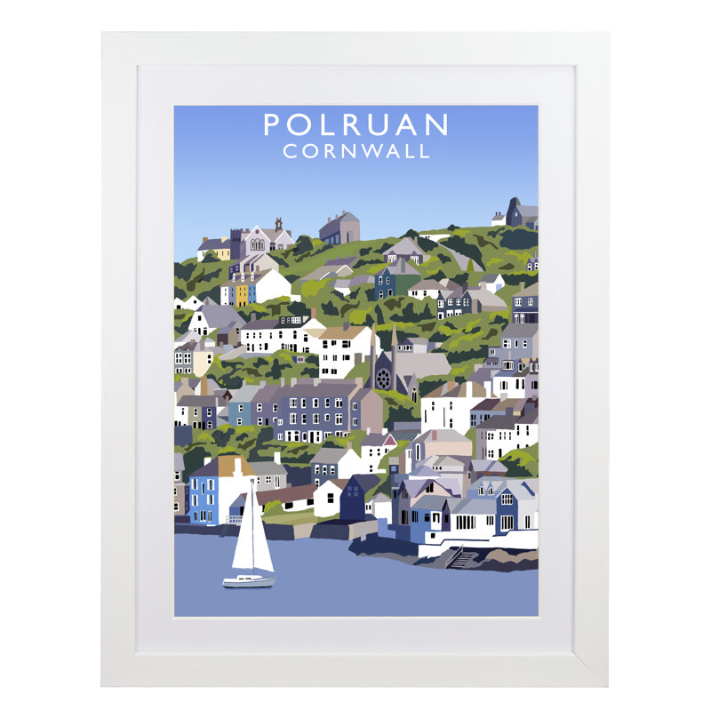 Polruan 2 by Richard O'Neil - Print, White Wood Frame, 43.5 cm H x 33.5 cm W x 2.2 cm D