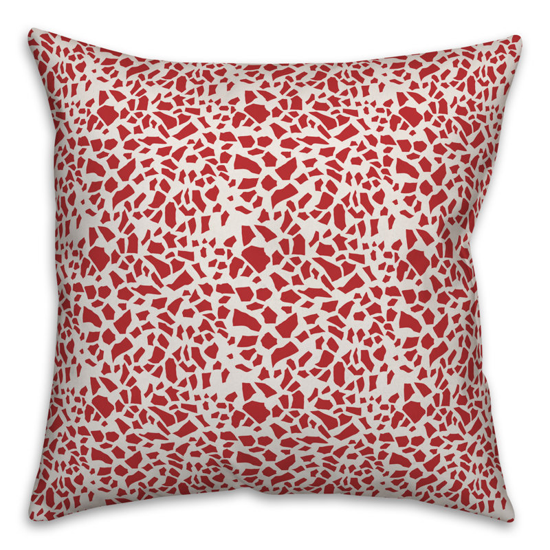  Coussin Dash, 16 po x 1 po, White/Red Geometric 2