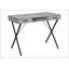 Bureau d'ordinateur contemporain en stratifié gris avec tiroirs de rangement pour bureau à domicile, installation à gauche et à droite, conception peu encombrante-130038967-130038966