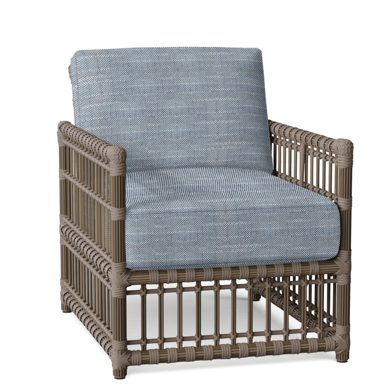 Newport Arm Chair with Cushions, Rollo Chambray, No Welt, Newport #66 Burlap