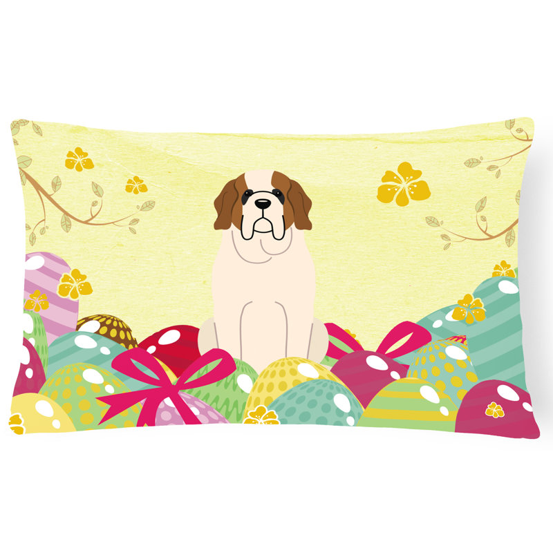 Easter Eggs Outdoor Throw Pillow