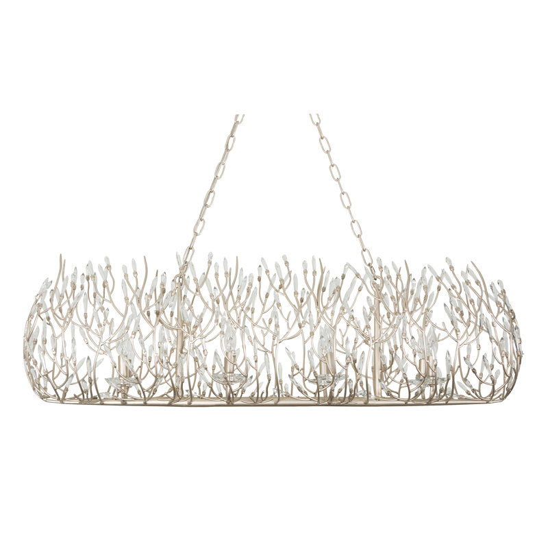 Bask Crystal Linear Pendant - 48"W - Gold Dust