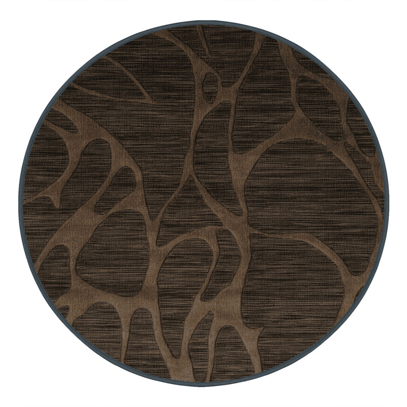 Tapis abstrait lavable à la machine, Rond 5 pi